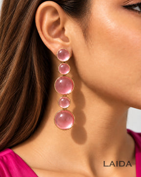 Pink Bubble Resin Drop Earrings