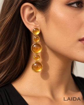 Orange Bubble Resin Drop Earrings