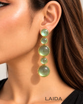 Green Bubble Resin Drop Earrings