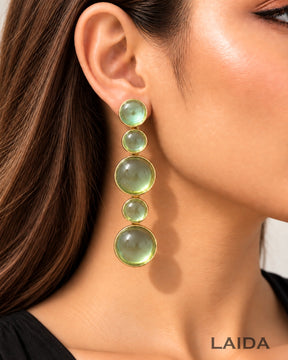 Green Bubble Resin Drop Earrings