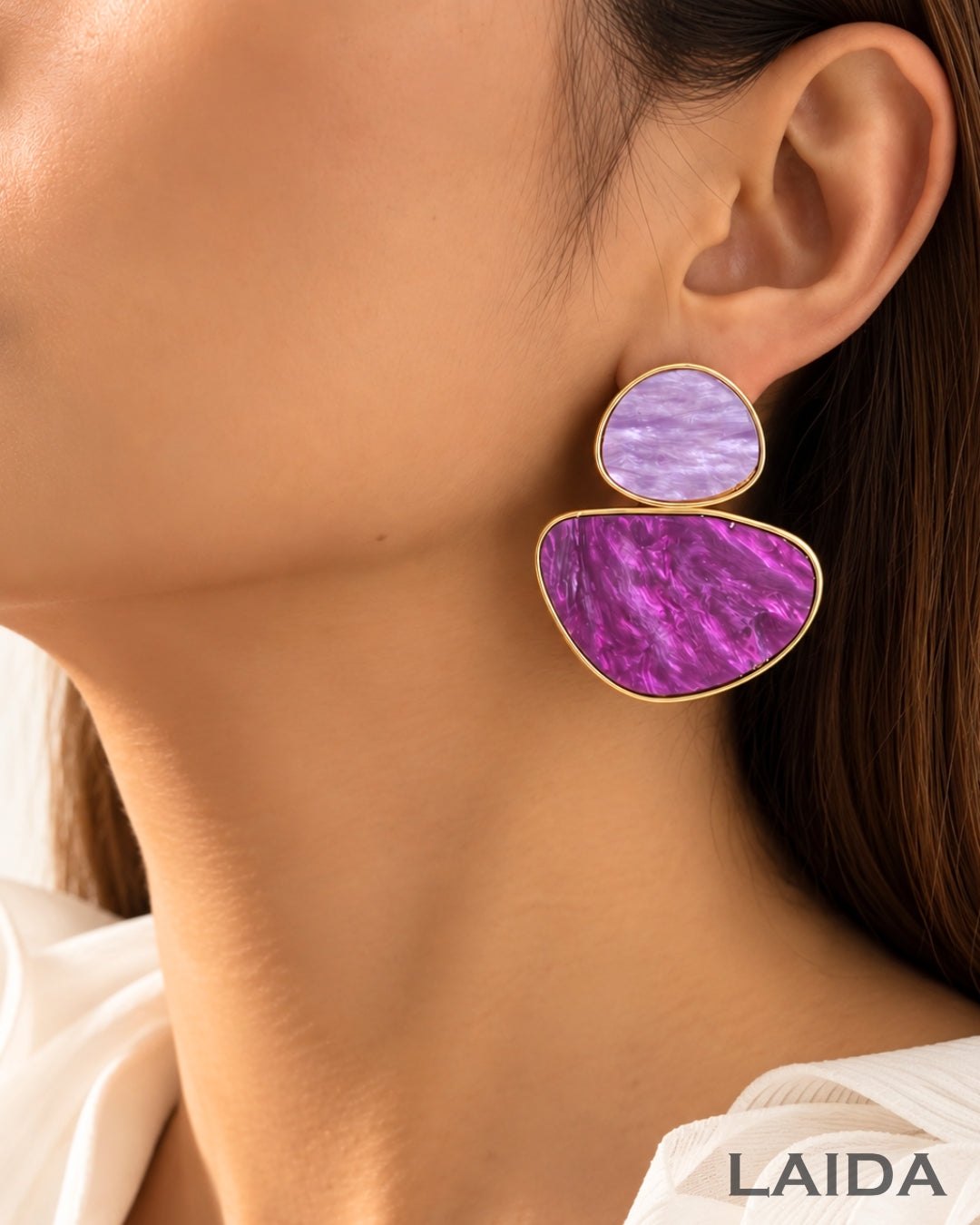 Purple Acrylic Drop Earrings