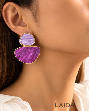 Purple Acrylic Drop Earrings