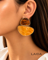 Mustard Yellow Acrylic Drop Earrings