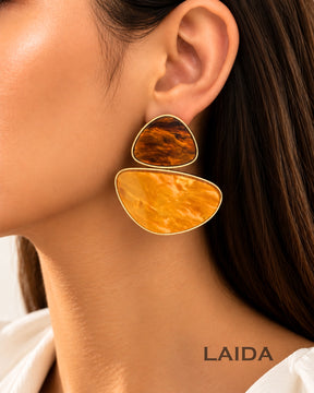 Mustard Yellow Acrylic Drop Earrings