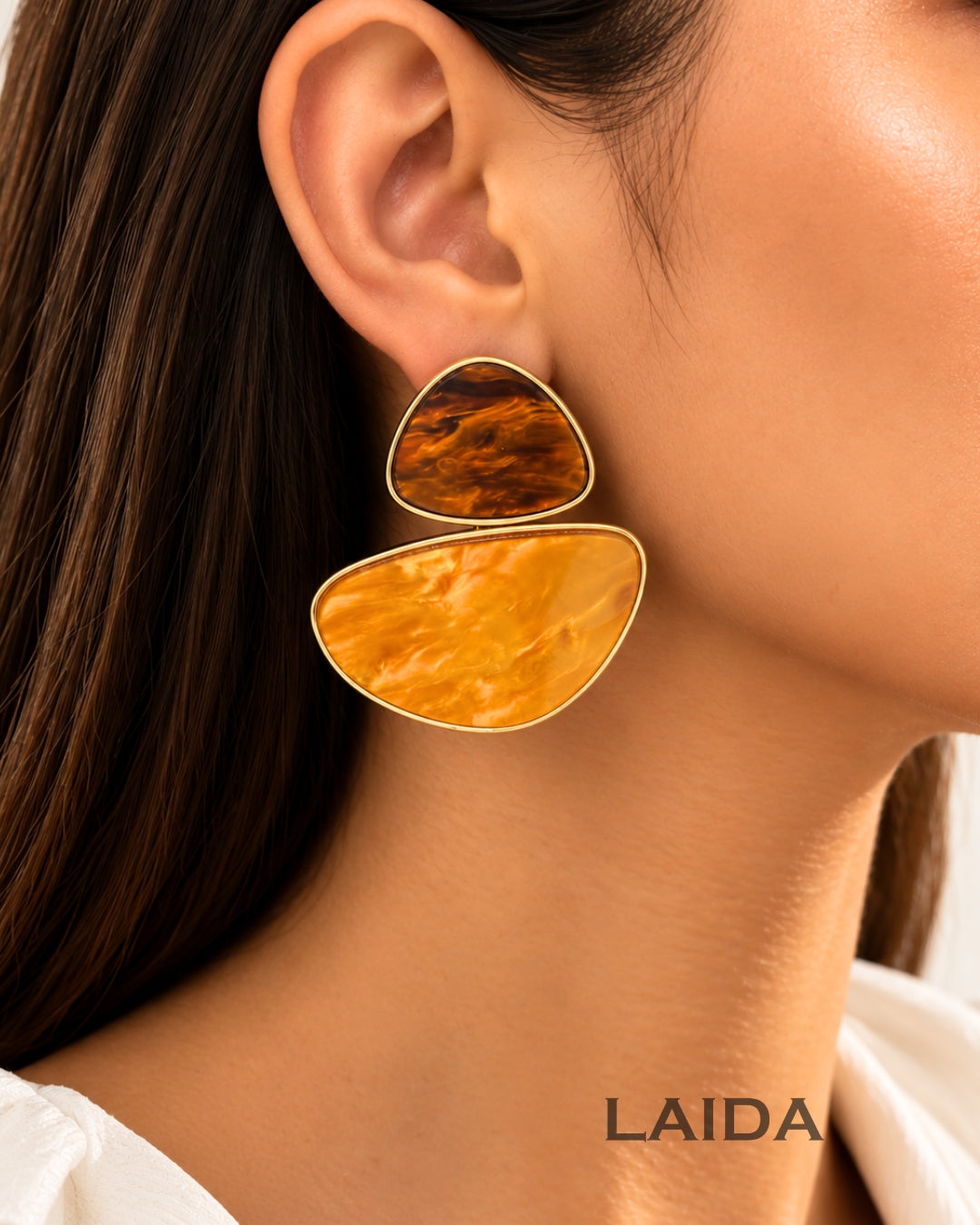 Mustard Yellow Acrylic Drop Earrings
