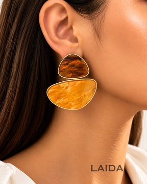 Mustard Yellow Acrylic Drop Earrings