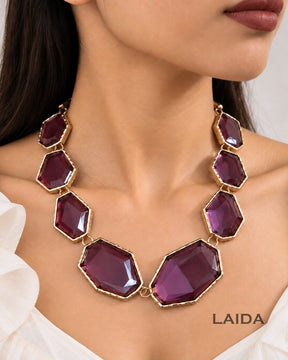 Maya Purple Statement Necklace