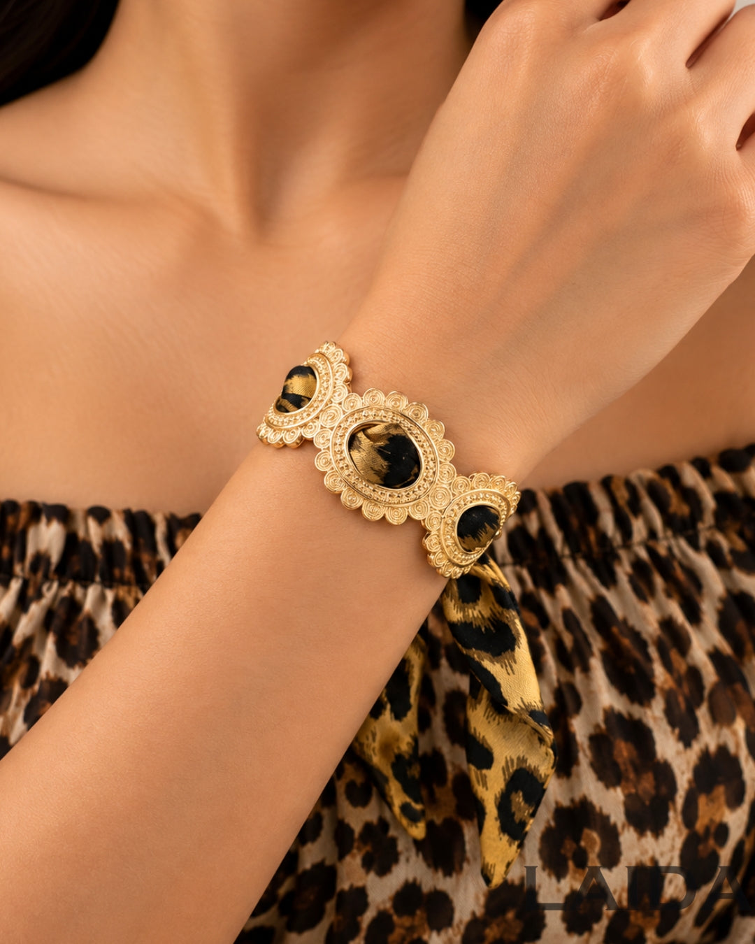 Retro Animal Print Scarf Bracelet