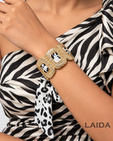 Zebra Print Textured Scarf Bracelet