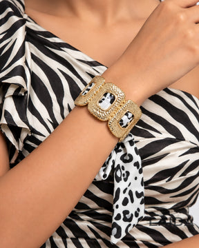 Zebra Print Textured Scarf Bracelet