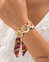 Floral Multicolor Scarf Bracelet