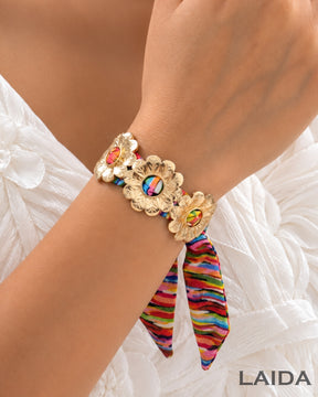 Floral Multicolor Scarf Bracelet