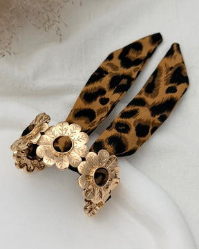 Floral Animal Print Scarf Bracelet