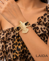 Golden Eagle Animal Print Scarf Bracelet