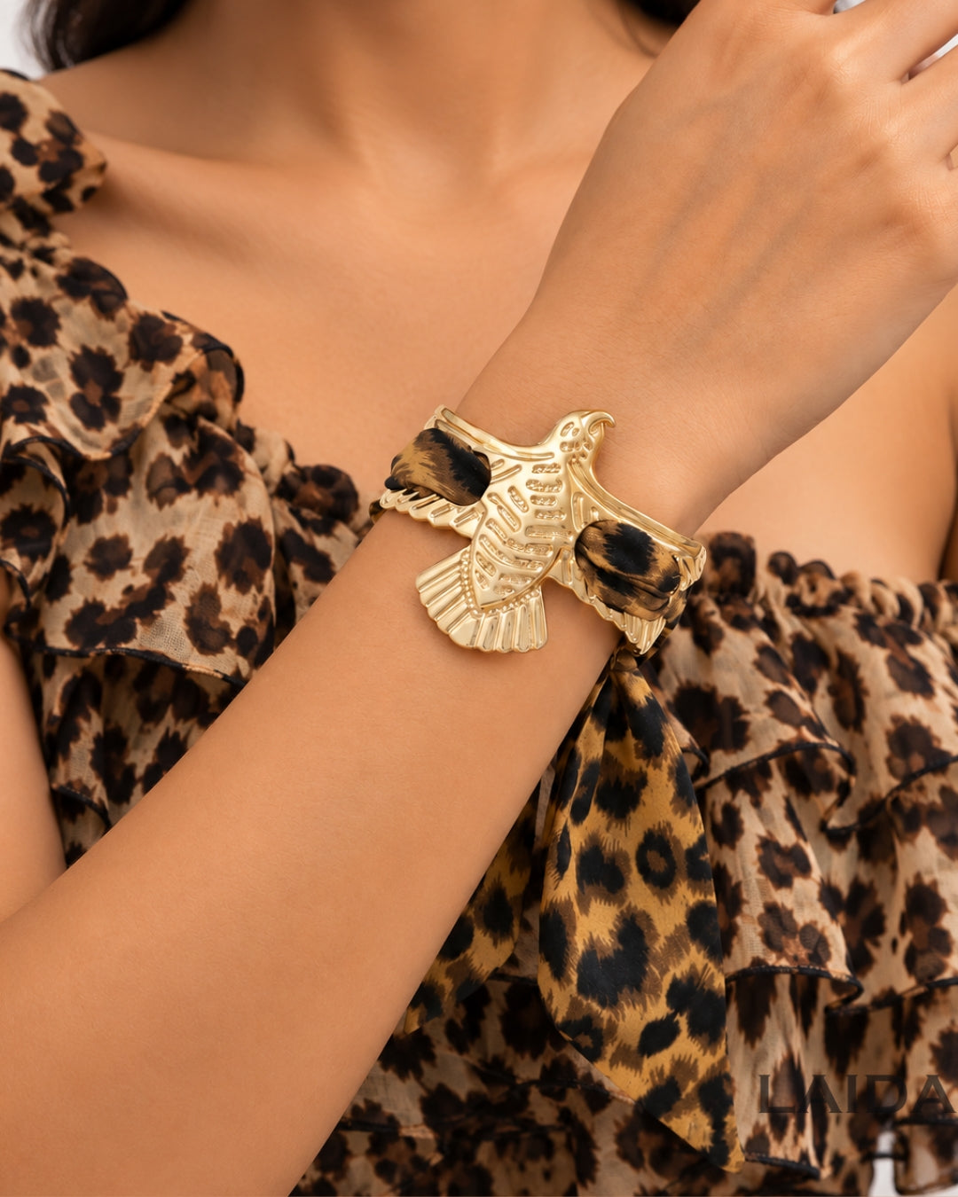 Golden Eagle Animal Print Scarf Bracelet
