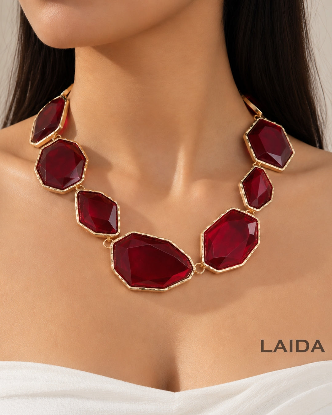 Maya Red Statement Necklace