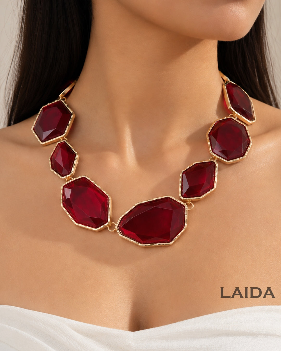 Maya Red Statement Necklace