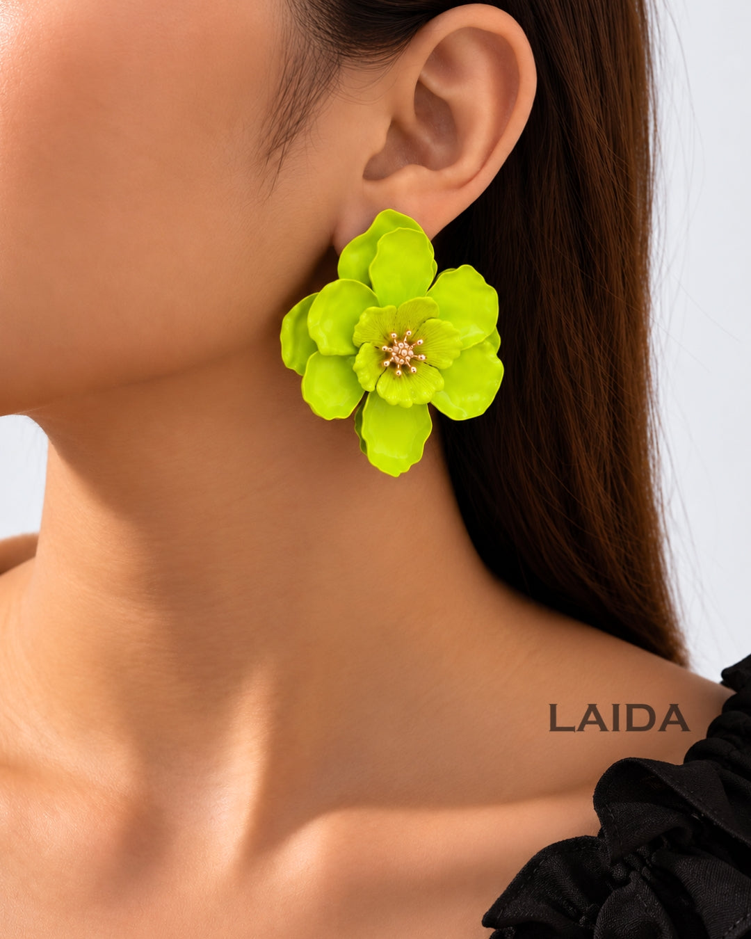 Neon Floral Stud Earrings