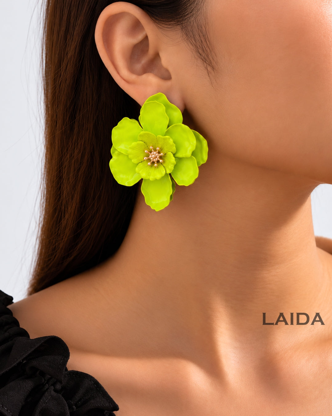 Neon Floral Stud Earrings