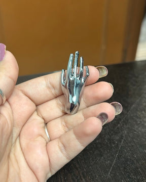 Vintage Silver Hand Brooch