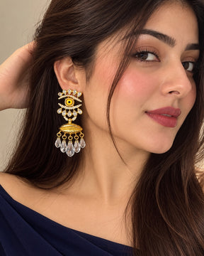 Vintage Evil Eye Lips Tassel Drop Earrings