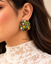 Multi Rhinestone Stud Earrings