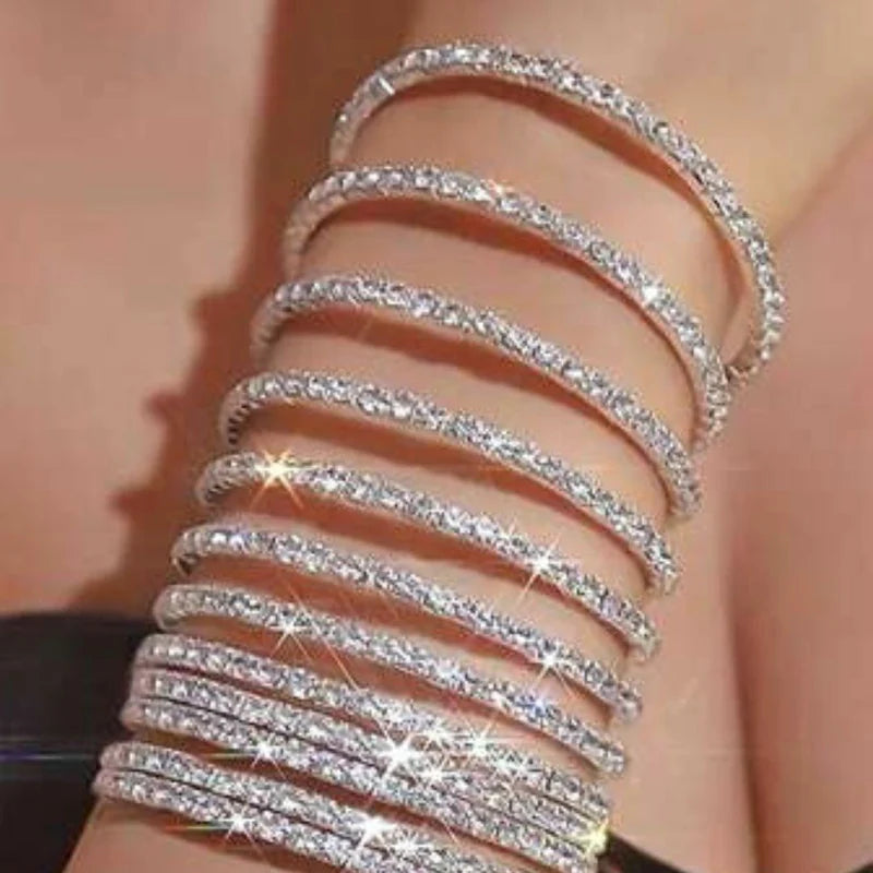 Stretchable Silver Bracelet - Pack of 24
