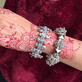 Swara Oxidised Silver-Plated Bracelet