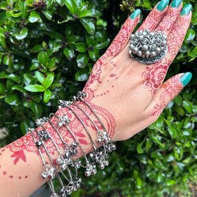 Trisha Silver Look - Alike Ghungroo Finger Ring