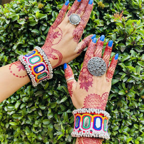 Ring of Flower Silver Oxidized Adjustable Finger Ring - Set of 3