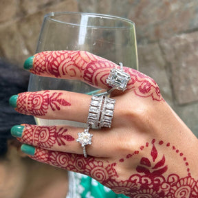 Solitarie Silver American Diamond Finger- Ring