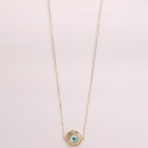 LAIDA Gold Plated American Diamond Polki Evil Eye Pendant