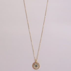 LAIDA Gold Plated American Diamond Polki Evil Eye Pendant