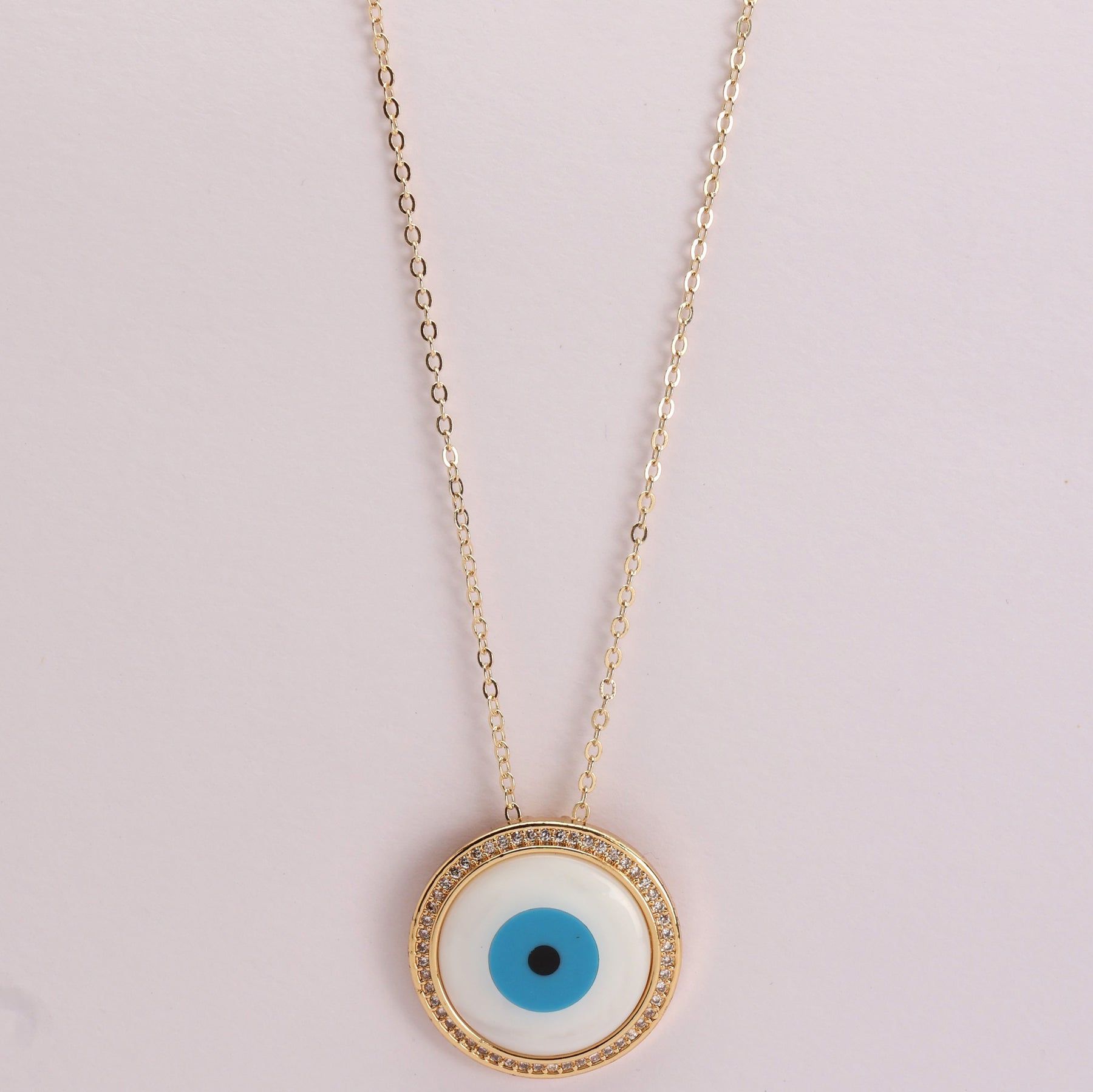 LAIDA White Evil Eye Pendant