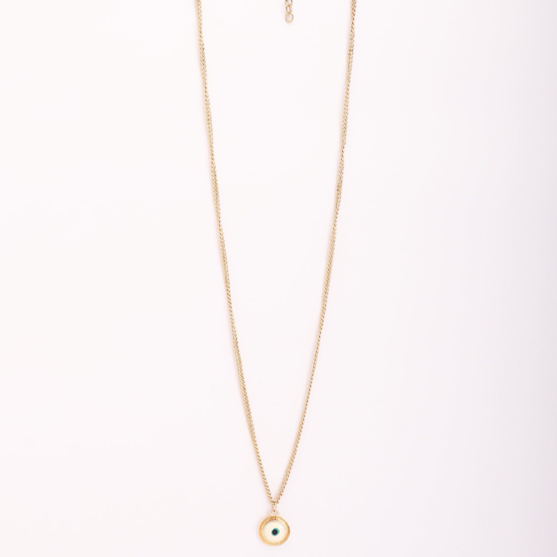 LAIDA Multi Layered Blue Evil Eye Shell Long Chain