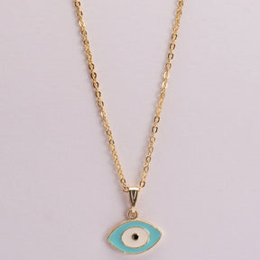 LAIDA Gold Plated Basic Turquoise Evil Eye Pendant