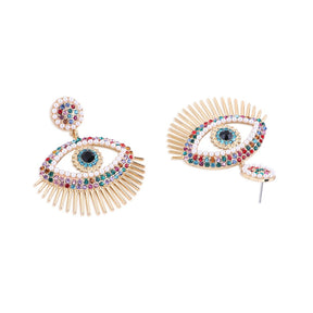 LAIDA Gold Plated Multi Evil Eye Earrings