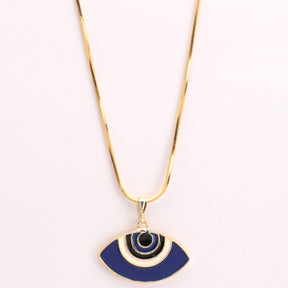 LAIDA Gold Plated Blue Evil Eye Adjustable Pendant