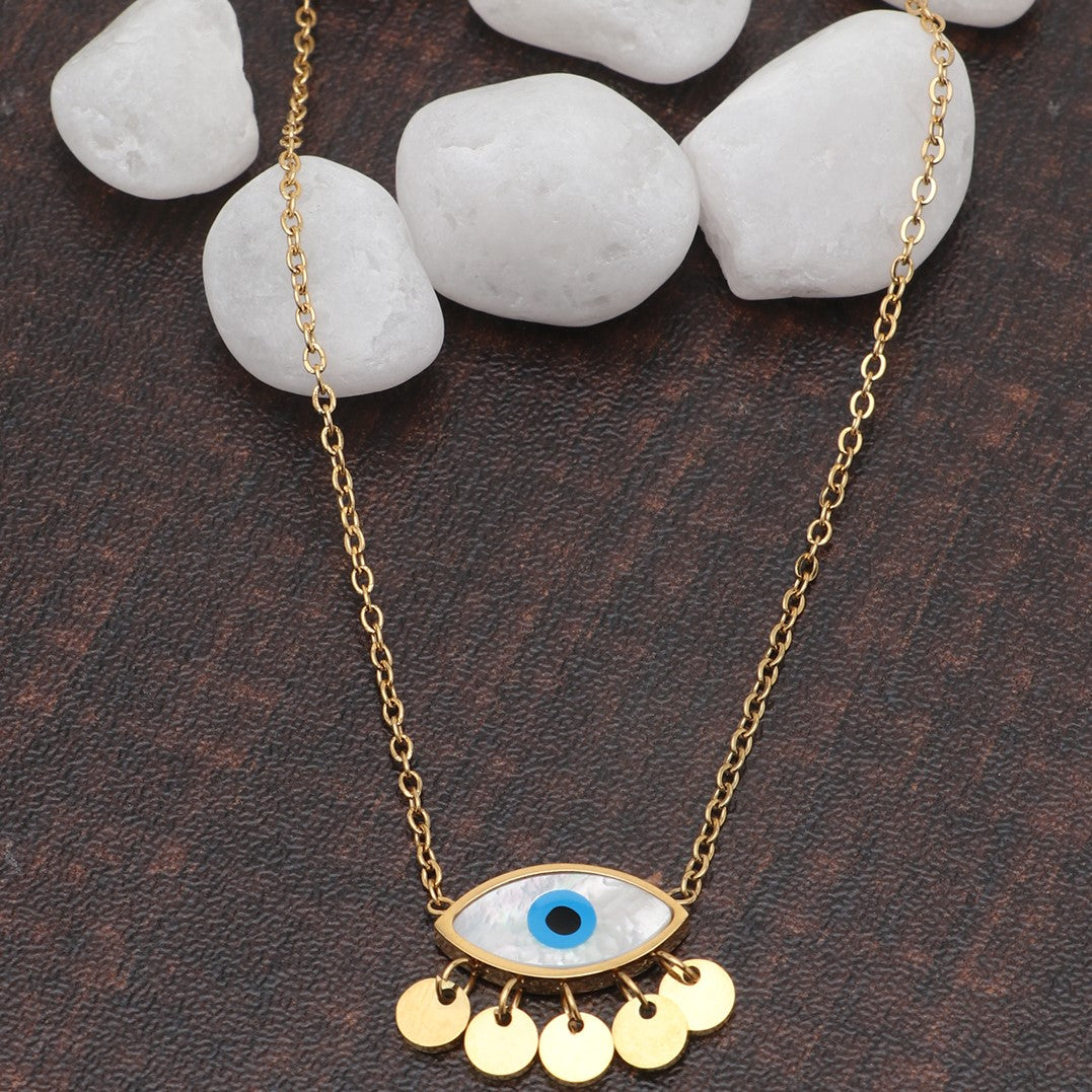 LAIDA Gold Plated Evil Eye Pendant