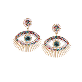 LAIDA Gold Plated Multi Evil Eye Earrings