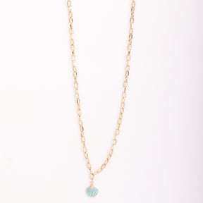 LAIDA Multi Layered Blue Evil Eye Shell Long Chain