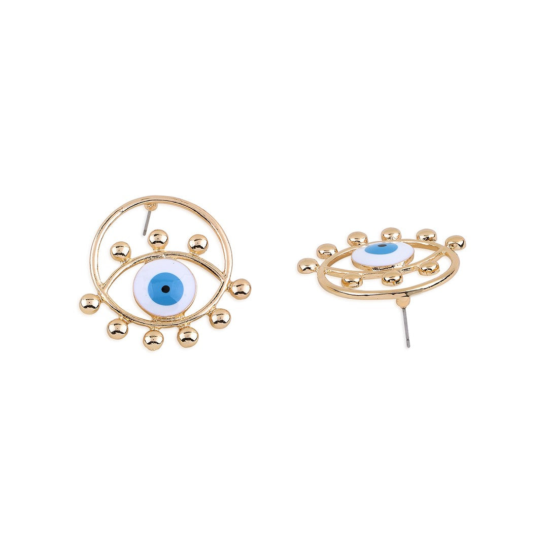 LAIDA Gold Plated Multi Evil Eye Hoops