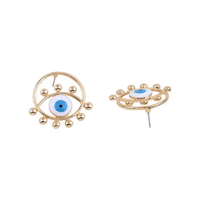 LAIDA Gold Plated Multi Evil Eye Hoops