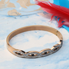 Anne Rose Gold Plated Multi Evil Eye - Bangle Bracelet