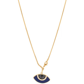 LAIDA Gold Plated Oval Blue Evil Eye Pendant