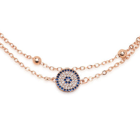 LAIDA Rose Gold Blue Evil Eye Adjustable Bracelet