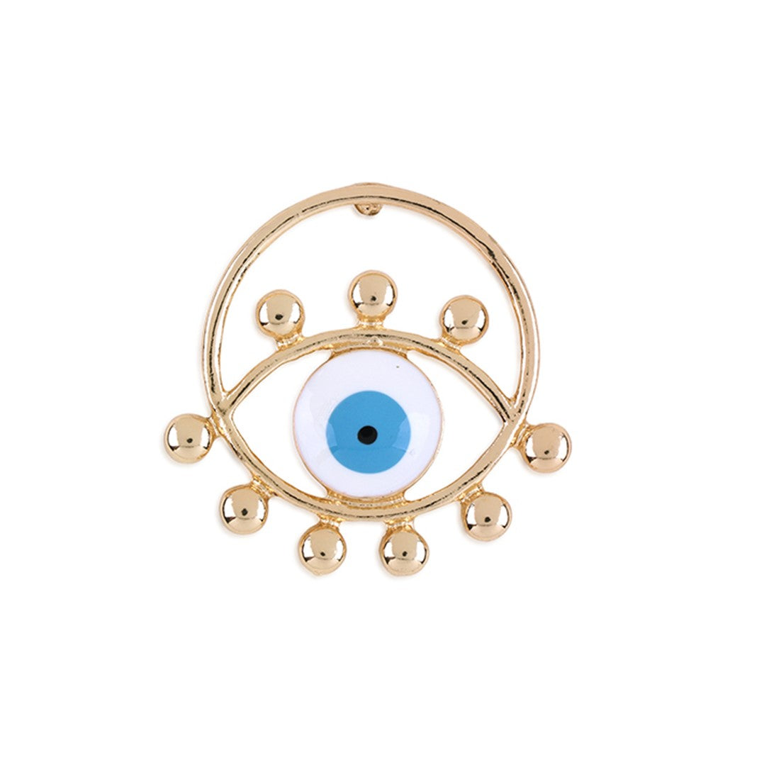 LAIDA Gold Plated Multi Evil Eye Hoops