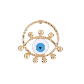 LAIDA Gold Plated Multi Evil Eye Hoops