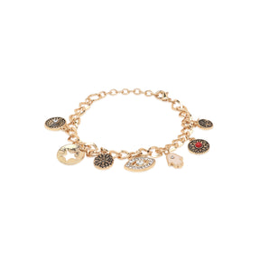 LAIDA Gold Plated Evil Eye Hamsa Adjustable Bracelet