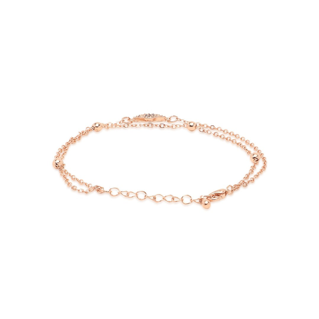 LAIDA Rose Gold Plated Evil Eye Adjustable Bracelet